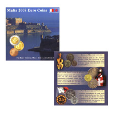Набор 8 евромонет Мальты 2008 г. (в буклете)