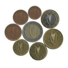 Набор 8 евромонет Ирландии 2004-2005 гг. (1)