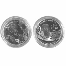 1,5 евро Франции 2005 г. Жюль Верн. С Земли на Луну
