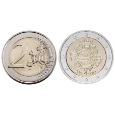 2 Евро Ирландии 2012 Г., 10 Лет Наличному обращению Евро