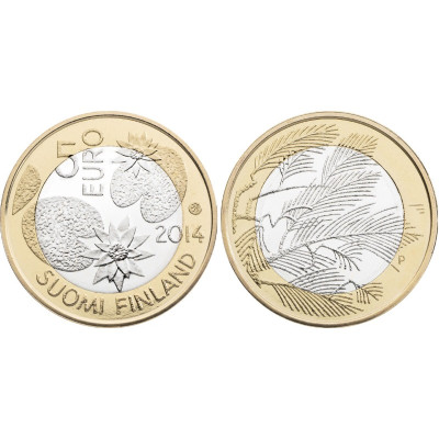 Биметаллическая монета 5 Евро Финляндии 2014 Г., Северная Природа - Дикая Природа