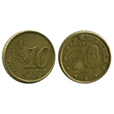 10 Евроцентов Испании 2005 Г.