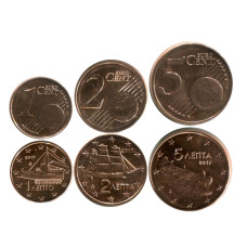 Набор Из 3 Евро Монет Греции 2017 Г.