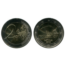 2 Евро Латвии 2015 Г., Чёрный Аист