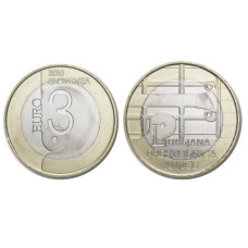 3 Евро Словении 2010 Г., Любляна - Всемирная Столица Книги