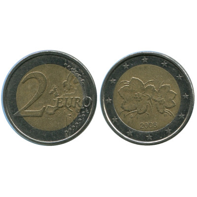 Биметаллическая монета 2 Евро Финляндии 2008 Г.
