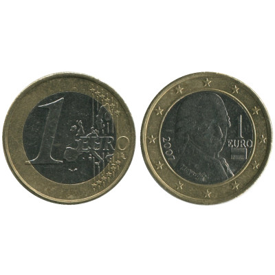 Биметаллическая монета 1 евро Австрии 2007 г.
