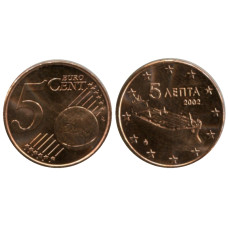 5 евроцентов Греции 2002 г. F