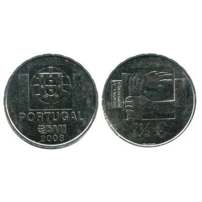 Монета 1,5 Евро Португалии 2008 Г.,Против Равнодушия Ami
