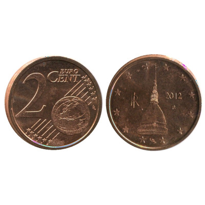 Монета 2 Евроцента Италии 2012 Г.