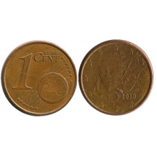 1 евроцент Франции 2010 г.