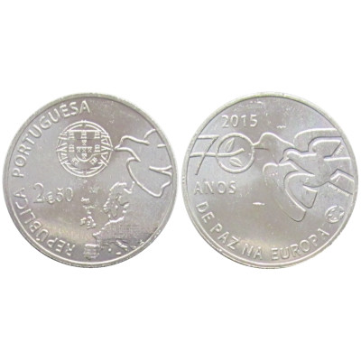 Монета 2,5 Евро Португалия 2015 Г., 70 Лет Мира В Европе