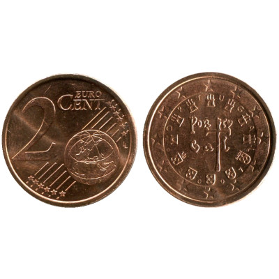 Монета 2 Евроцента Португалии 2007 Г.