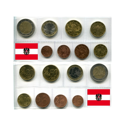 Монета Набор из 8-ми евро монет Австрии (микс)