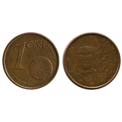 Монета 1 евроцент Франции 1999 г.