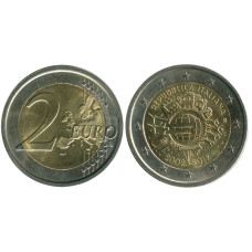 2 Евро Италии 2012 Г., 10 Лет Наличному обращению Евро