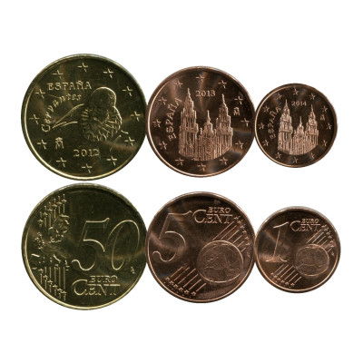 Монета Набор из 3-х евро монет Испании
