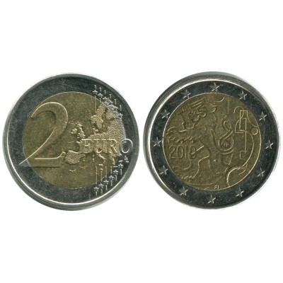 Биметаллическая монета 2 Евро Финляндии 2010 Г., 150-Летие Введения В Финляндии Собственной Валюты