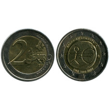 2 Евро Греции 2009 Г. 10 Лет Экономическому и Валютному Союзу