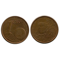 1 евроцент Франции 2011 г.