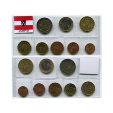 Набор 8 евро Монет Австрии 2002 г.
