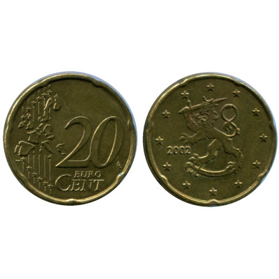 Монета 20 Евроцентов Финляндии 2002 Г.