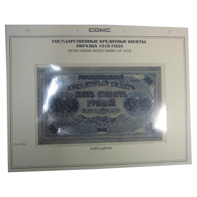 Лист для бон с изображением Государственного кредитного билета образца 1918 г., 5000 рублей (15)