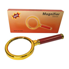 Лупа в золотой оправе «Magnifer» 70 мм (red)