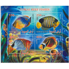 Лист марок Сомалиленд 2017 г. Рыбы коралловых рифов (4 шт.)