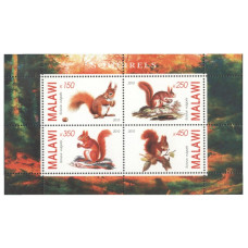 Лист марок Малави (Белки) 4 шт.