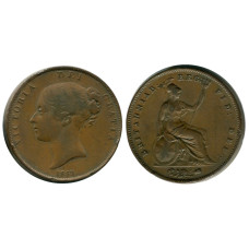 1 пенни Великобритании 1853 г.