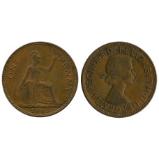 1 пенни Великобритании 1963 г.