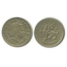 1 фунт Великобритании 2002 г.