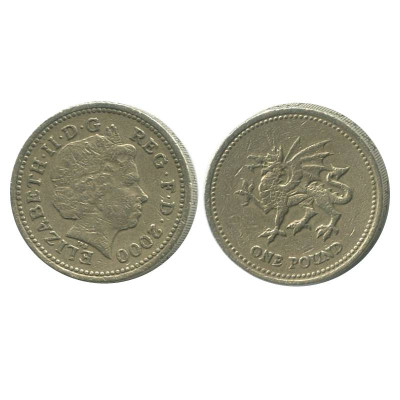 Монета 1 фунт Великобритании 2002 г.