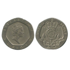 20 пенсов Великобритании 1988 г.