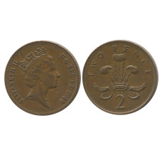 2 пенса Великобритании 1988 г.