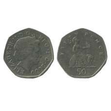 50 пенсов Великобритании 2000 г.