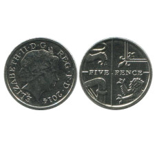 5 пенсов Великобритании 2014 г.