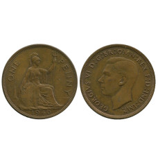 1 пенни Великобритании 1940 г.