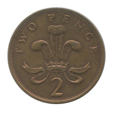 2 пенса Великобритании 1986 г.