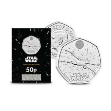 50 пенсов Великобритании 2024 г. Истребитель X-Wing. Звездные Войны (в блистере)