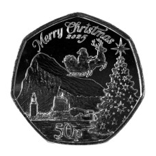 50 пенсов Гибралтара 2025 г. Счастливого Рождества 50 пенсов Гибралтара 2025 г. Счастливого Рождества