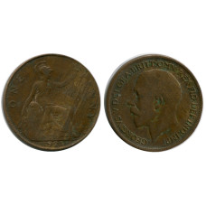 1 пенни Великобритании 1921 г.