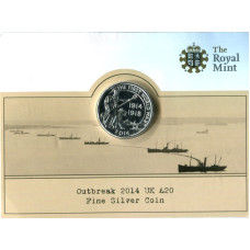 20 фунтов Великобритании 2014 г.,100 лет со дня начала Первой Мировой войны