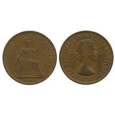 1 пенни Великобритании 1966 г.