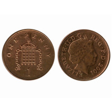 1 пенни Великобритании 2001 г.