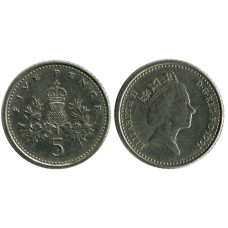 5 пенсов Великобритании 1991 г.