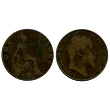 1 пенни Великобритании 1906 г.