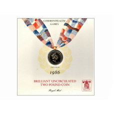 2 фунта Великобритании 1986 г., XIII Игры Содружества 1986 года (в буклете)