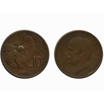 Монета 10 чентезимо Италии 1920 г.